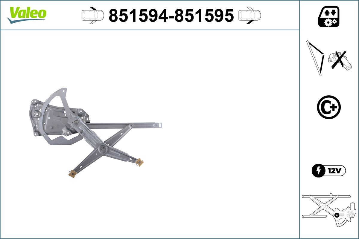 Mecanism actionare geam 851594 VALEO